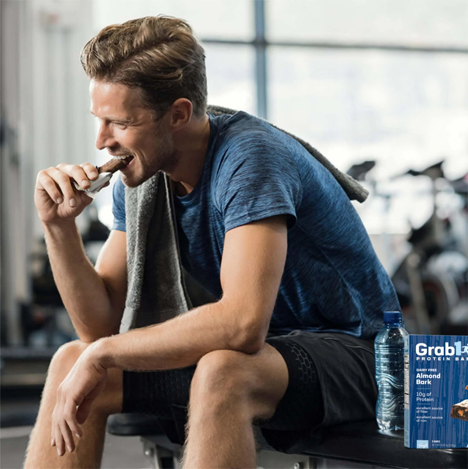 "High Fiber" Dairy Free Protein Bars | 9 Grams Fiber | 10 Grams Protein | Almond Bark Flavor (2 Pack - 10 Bars) | Controls Hunger | Low Calorie | Lower Net Carbs