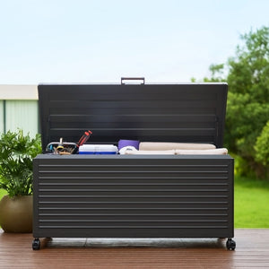 205 Gallon Powder Coated Durable Metal Storage Box with Lockable Wheeled Base