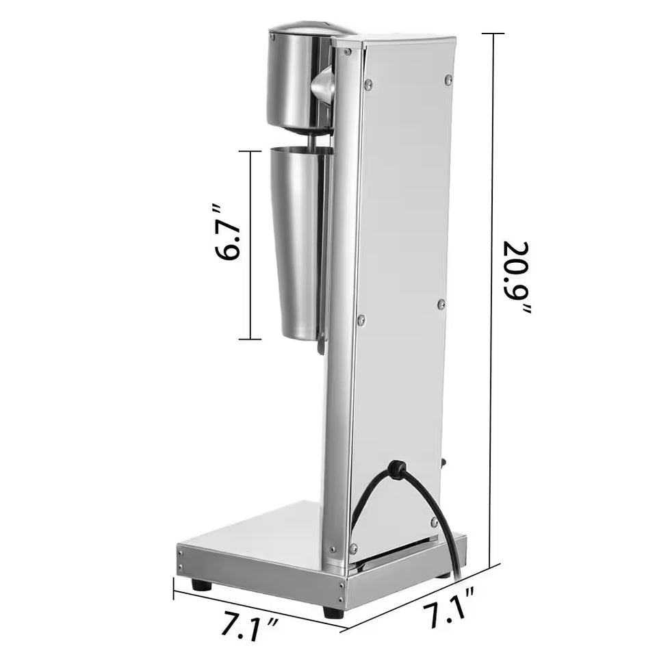 0.7 Qt. Milkshake Maker Stainless Steel Electric Milkshake Maker Single Head Classic Milkshake Maker 2-Speed Adjustable