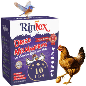 Dried Mealworms 10 Lbs - Organic Chicken Feed for Laying Hens, Bird Seed for outside Feeders