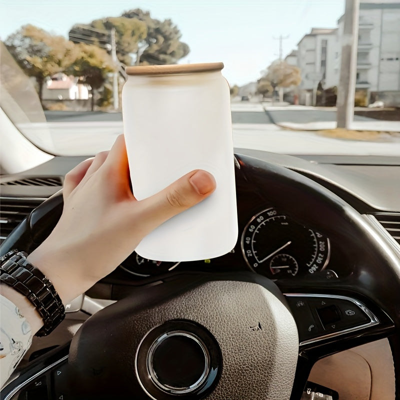 "MARDI GRAS" Insulated Glass Tumbler with Bamboo Lid and Straw - Reusable, Multipurpose for Hot and Cold Drinks, Perfect for Iced Coffee, Smoothies, Boba Tea, Whiskey Water