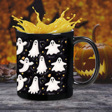 "Creepy Companion" Spooky Ghost Coffee Mug - 11Oz, Insulated Ceramic Cup For Hot & Cold Beverages, Perfect Halloween Gift For Friends, Family, And Coworkers Halloween Mug