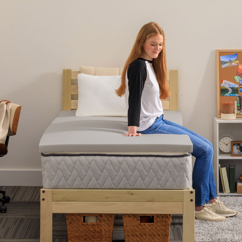 Sealy Charcoal-Infused Memory Foam Dorm Sleep Bundle 3-Piece Set, Twin XL