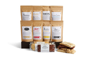 Deluxe Coffee + Biscotti Gift Box | Specialty Coffee Gift Set | Gourmet Coffee Kit | Coffee Gifts for Women and Men | Care Package | Whole Bean Coffee | 16 Piece Variety Set
