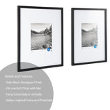 (2 Pack)  16"X20" Black 2 PC Frame Set, Matted for 8"X10" Pictures