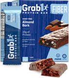 "High Fiber" Dairy Free Protein Bars | 9 Grams Fiber | 10 Grams Protein | Almond Bark Flavor (2 Pack - 10 Bars) | Controls Hunger | Low Calorie | Lower Net Carbs