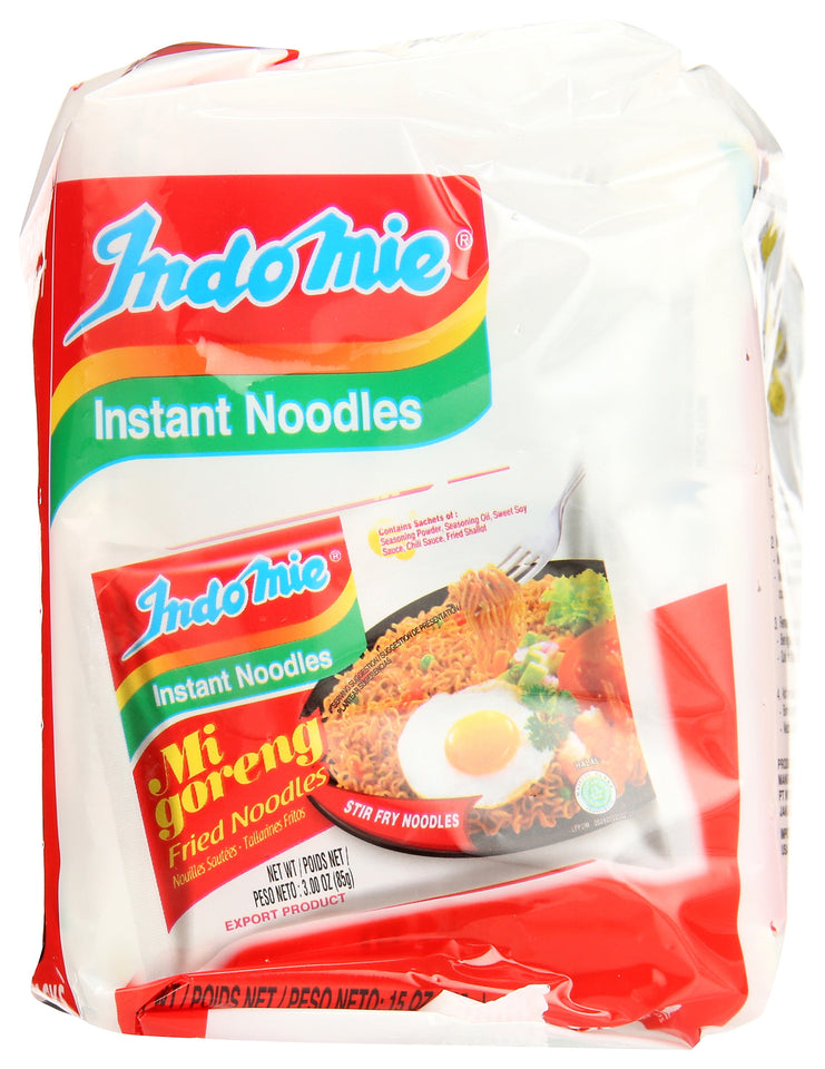 (3 Pack)  Halal-Certified, Original Flavor Mi Goreng Instant Stir Fry Noodles, 15 Oz, 5 Pack Bag