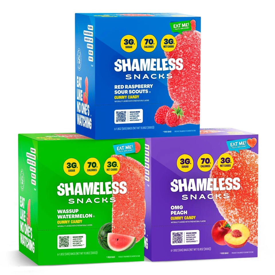 s - Healthy Low Calorie Snacks, Low Carb Keto Gummies (Gluten Free & Non GMO Candy) - 6 Pack Green Apple Blast