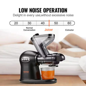 Slow Masticating Juicer, 2-Speed Mode Cold Press Juicer Machine with Reverse Function, Quiet Motor Slow Juicer