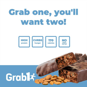"High Fiber" Dairy Free Protein Bars | 9 Grams Fiber | 10 Grams Protein | Almond Bark Flavor (2 Pack - 10 Bars) | Controls Hunger | Low Calorie | Lower Net Carbs