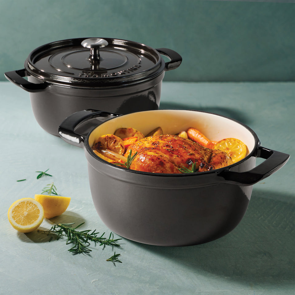 4-Quart & 6-Quart Enameled Cast Iron round Dutch Oven, 2-Pack