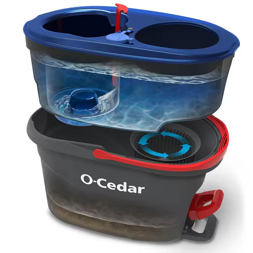 Rinseclean Clean Water Microfiber Spin Mop and Bucket System, Clean with Clean Water