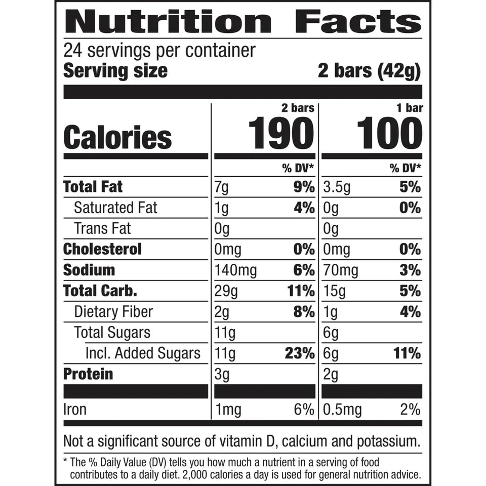 (6 Pack)  Crunchy Granola Bars, Oats 'N Honey, 48 Count, 35.76 Oz (24 Pouches)