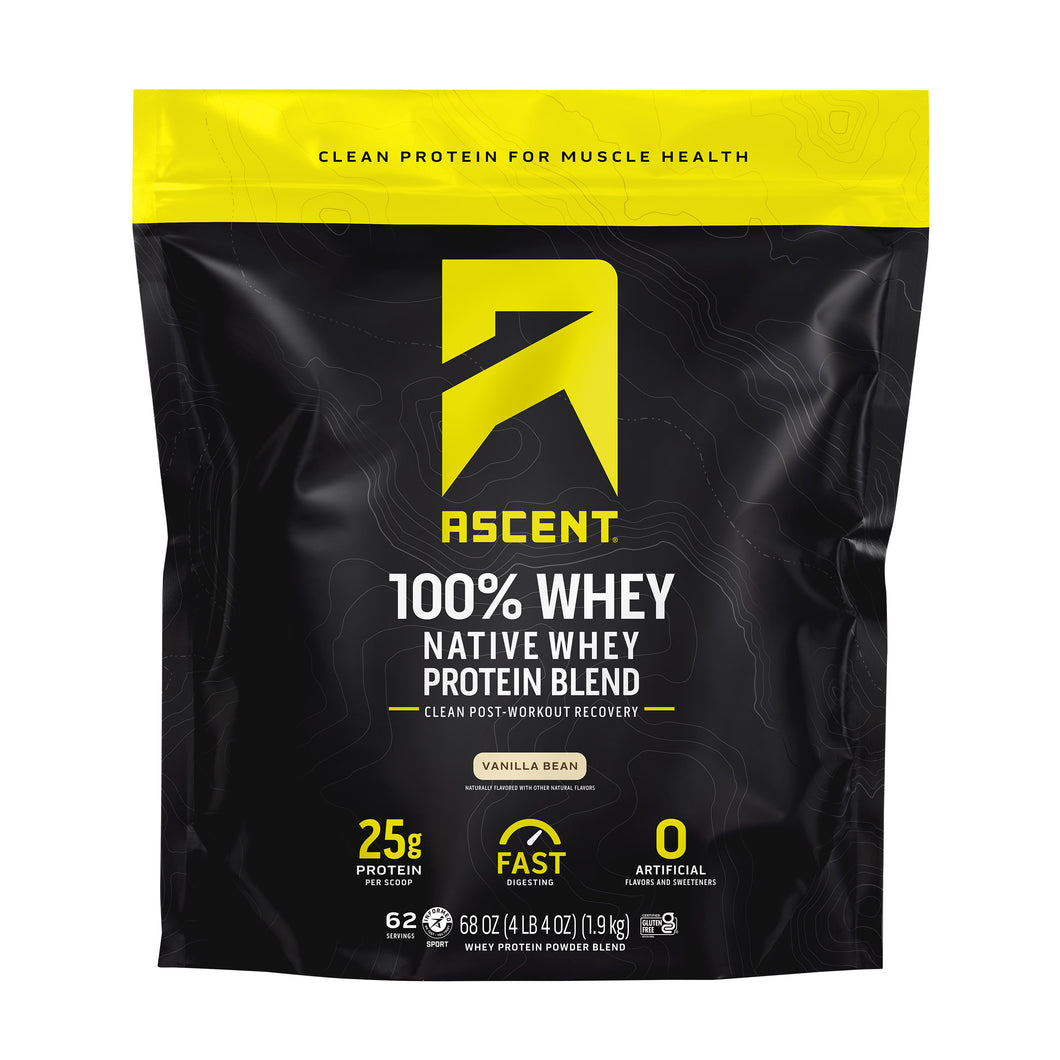 100% Whey, Native Whey Protein Blend, Vanilla Bean, 4.25 Lbs