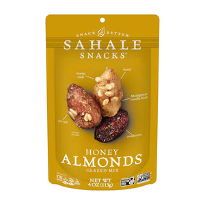 Honey Almonds Glazed Mix, 4 Oz Pouches (6 Packs) - Dry-Roasted Deluxe Mixed Nuts with Tart Cranberries & Madagascar Vanilla - Non-Gmo, Kosher, & Certified Gluten-Free Snacks