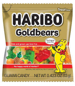 (2 Pack)  Goldbears Gummy Bears Original Assorted Fruit Flavor Candy Gummies, Candy Tub, 22.8Oz, 54Ct Mini Gummy Pouches