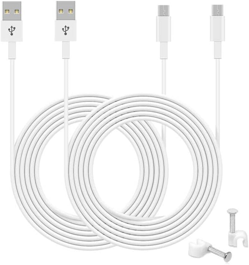 16.4FT Power Extension Cable for Wyzecam/Wyzecam V3/ Wyzecam Pan/Wyze Cam Pan V2/ Kasacam/Nestcam Indoor/Yi Cam,Usb to Micro USB Charging and Data Sync Cord 2 Pack
