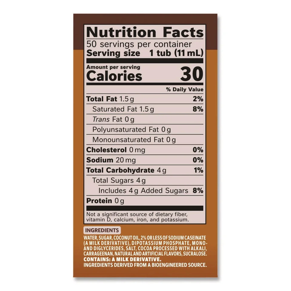 12384196 0.38 Oz. Mini Cups Liquid Coffee Creamer - Snickers (200/Carton)