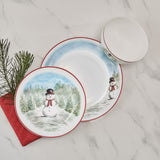 Snowman Enchantment 12-Piece Bone China Dinnerware Set