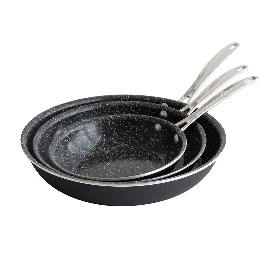 Basalt Ceramic Non-Stick 3-Piece Skillet Set