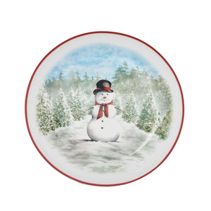 Snowman Enchantment 12-Piece Bone China Dinnerware Set