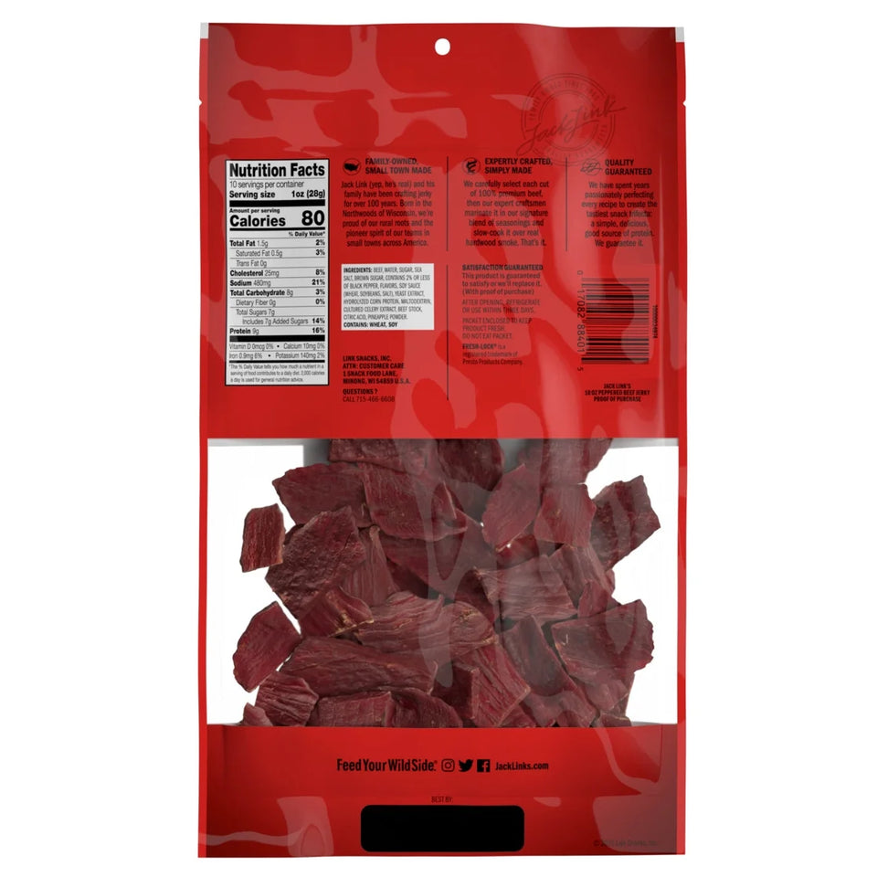 (8 Pack) 10 Ounce  Beef Peppered Jerky 1/1 Count