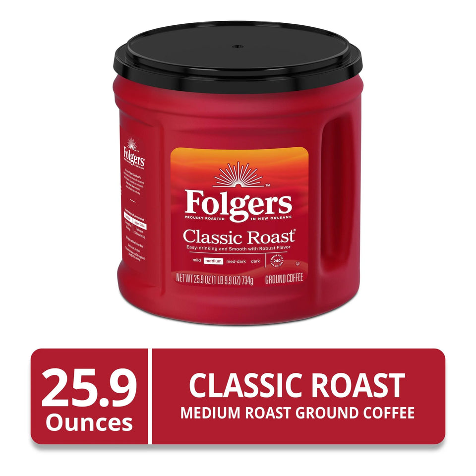 (6 Pack)  Classic Roast Ground Coffee, Medium Roast, 25.9 Oz Canister