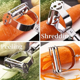"Compact" Stainless Steel Multi-Functional Vegetable Peeler - Easy-Grip, Durable Fruit & Potato Slicer For Home And Restaurant Use, Easy Clean Slicer For Food And Vegetables