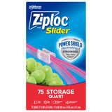 (4 Pack) ® Brand Storage Slider Quart Bags, Power Shield™ Technology, Expandable Bottom, 75 Count