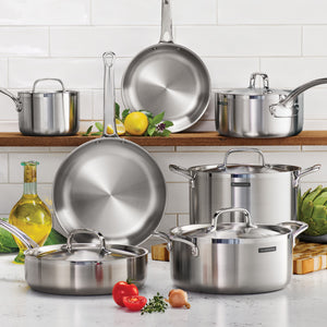 12-Piece Tri-Ply Clad Stainless Steel Cookware Set