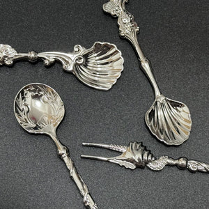 "Ocean Love" 4pcs/Set Gorgerous Vintage-Inspired Silvery Coffee Spoon Set - Perfect for Collectors & Entertaining