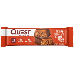 (3 Pack)  Crispy Protein Bar, 15G Protein, Chocolate Caramel Pecan Flavored, Gluten Free, 4 Count