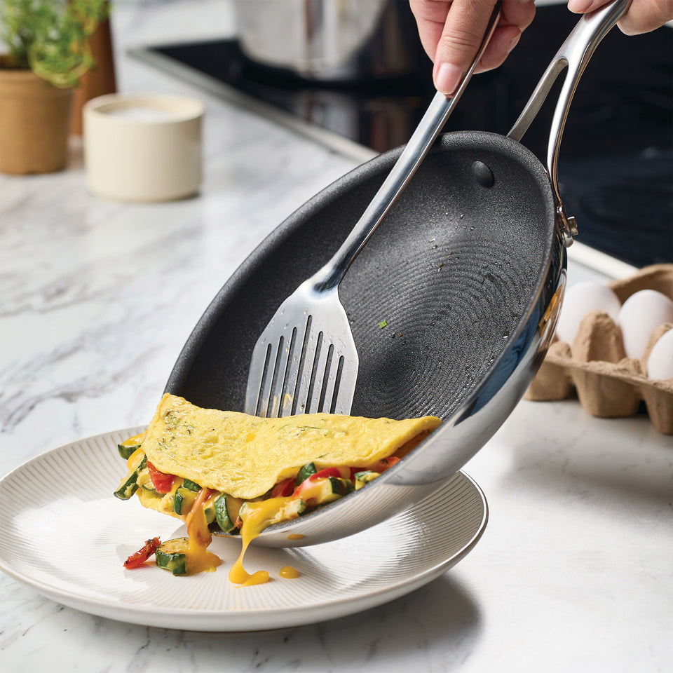 C1 Series Clad Stainless Steel with Scratchdefense Non-Stick Cookware Set, 10-Piece