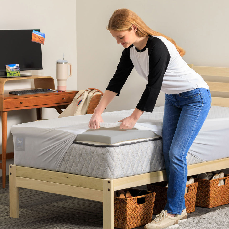 Sealy Charcoal-Infused Memory Foam Dorm Sleep Bundle 3-Piece Set, Twin XL