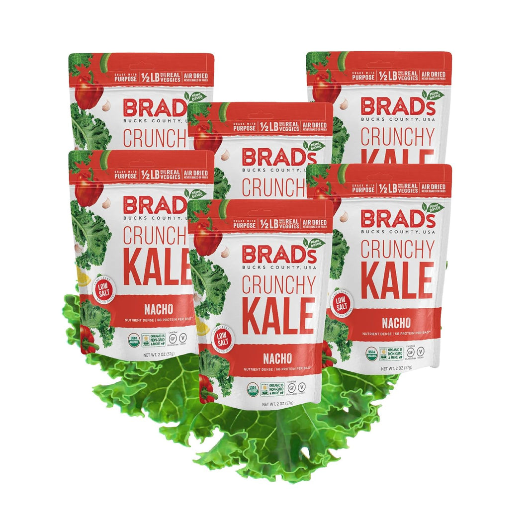 Organic Crunchy Kale, Nacho, 6 Bags, 12 Servings Total