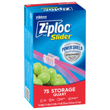 (4 Pack) ® Brand Storage Slider Quart Bags, Power Shield™ Technology, Expandable Bottom, 75 Count