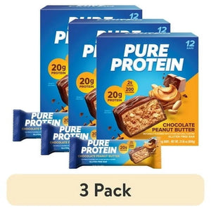(3 Pack)  Bars, Chocolate Peanut Butter, 20G Protein, Gluten Free, 1.76 Oz, 12 Ct