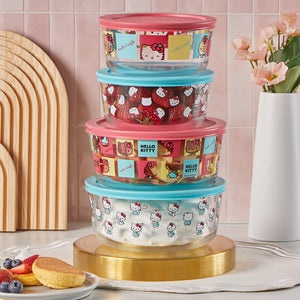 8-Piece Decorated Glass Food Storage Set