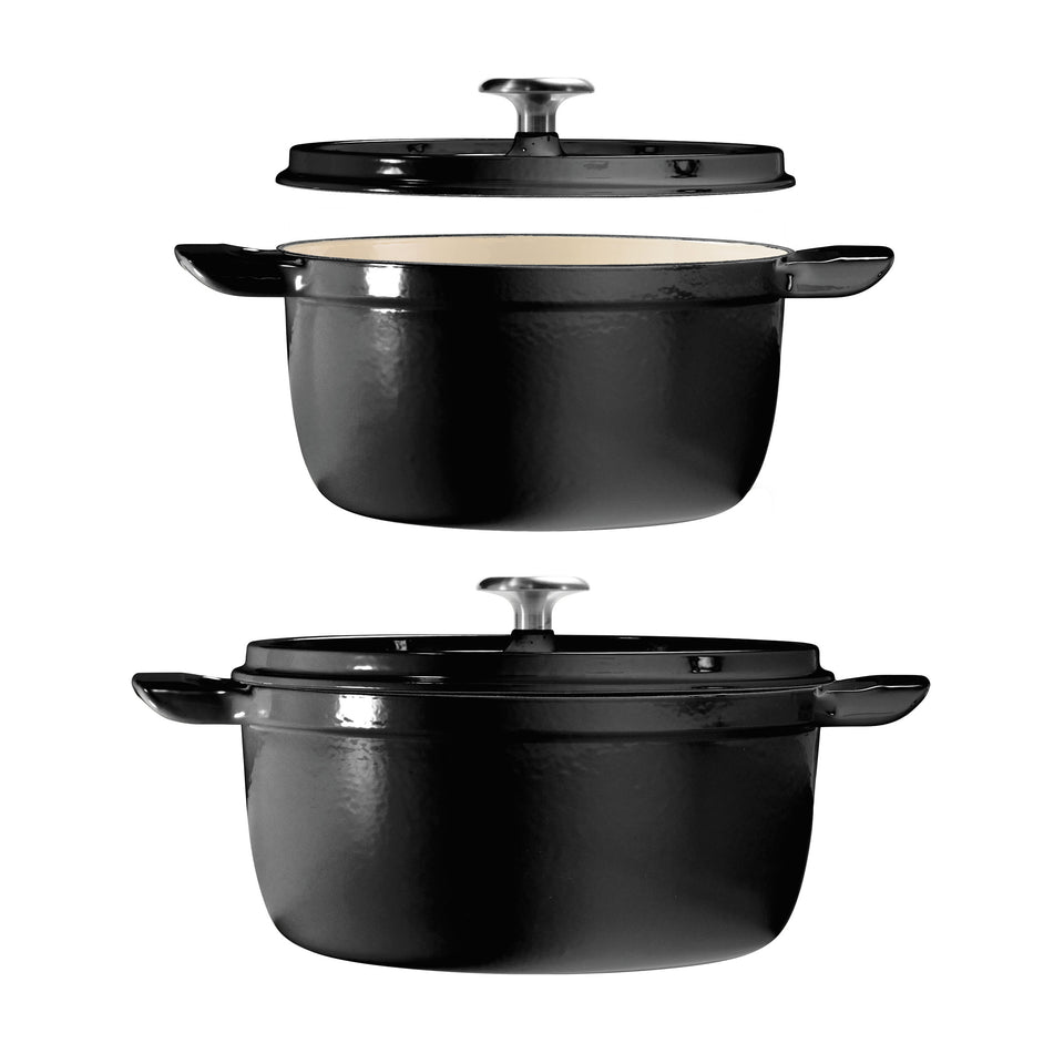 4-Quart & 6-Quart Enameled Cast Iron round Dutch Oven, 2-Pack
