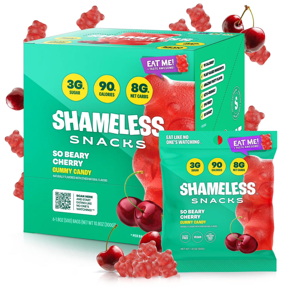 s - Healthy Low Calorie Snacks, Low Carb Keto Gummies (Gluten Free & Non GMO Candy) - 6 Pack Green Apple Blast