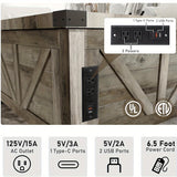 "35"" Farmhouse Lift Top Coffee Table with Storage, Wood Square Center Table with Charging Station & USB Ports, Large Hidden Space for Living Room, Bedroom, Home Office"