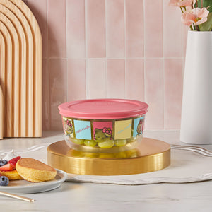 8-Piece Decorated Glass Food Storage Set
