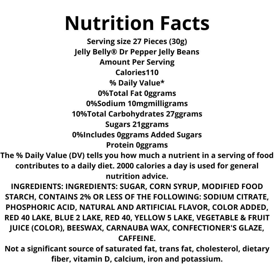 - Dr. Pepper Jelly Beans, Soda Flavored Chewy Candies, Bulk Individually Bagged