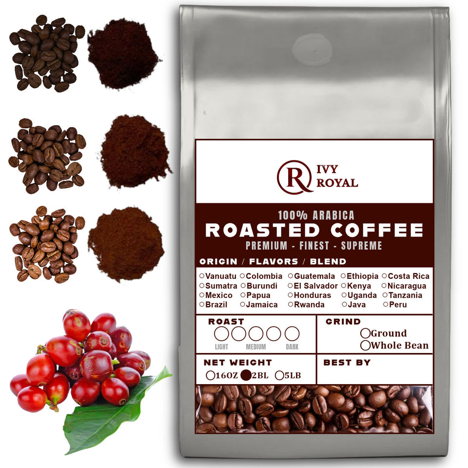 32 OZ 2LB Specialty Whole Bean and Ground Coffee Supreme Finest Artisan for Drips Cold Brew Espresso French Press Dark Medium Light Roast from Vanuatu Sumatra Ethiopia Brazil Kenya Colombia Guatemala Burundi Costa Rica East Java El Salvador Honduras etc